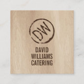 木材燃素朴焼型ケータリング用モノグラム スクエア名刺 (正面)