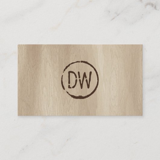 木材燃素朴焼型ケータリング用モノグラム 名刺 (正面)