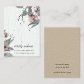 木材用ピンクフローラユーカリイヤリングスタッドディスプレイ 名刺 (正面/裏面)