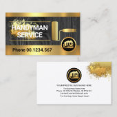 木材用ブ絵を描ラシ金ゴールド(ばちゃばちゃ)跳ねる 名刺 (正面/裏面)