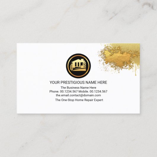 木材用ブ絵を描ラシ金ゴールド(ばちゃばちゃ)跳ねる 名刺 (裏面)