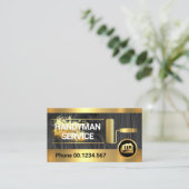 木材用ブ絵を描ラシ金ゴールド(ばちゃばちゃ)跳ねる 名刺 (スタンド正面)