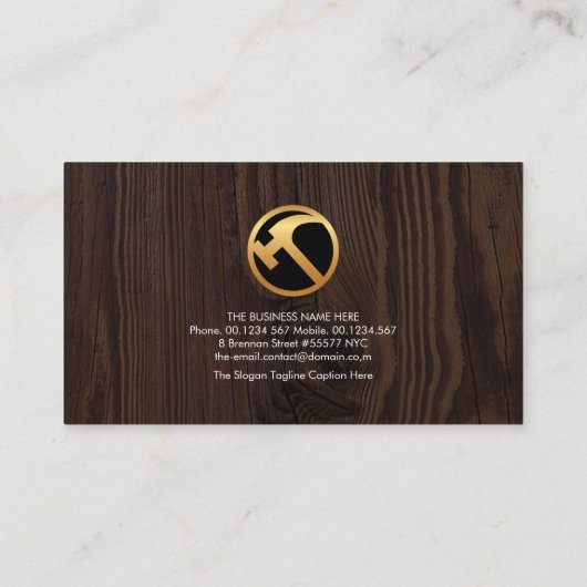 木材用穀物の手作り看板木工大工 名刺 (裏面)