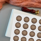 木材祝を持って素朴ありがとう ラウンドシール