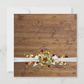 木材秋エレガントリボンシャワー招待状 招待状 (裏面)