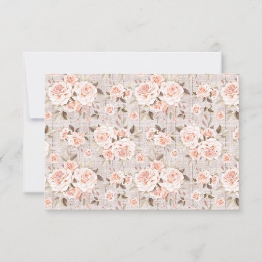 木材素朴とバラの結婚Shabbyの感謝の写真 サンキューカード (裏面)