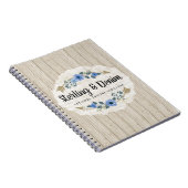 木材素朴とボヘミアの水カラーフローラ矢印 ノートブック (右側)