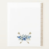 木材素朴とボヘミアの水カラーフローラ矢印 プランナー手帳 (裏面)