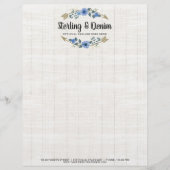 木材素朴とボヘミアの水カラーフローラ矢印 レターヘッド (正面)