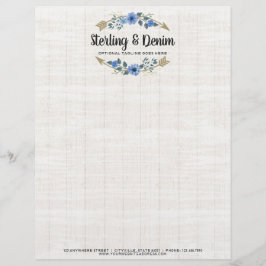 木材素朴とボヘミアの水カラーフローラ矢印 レターヘッド