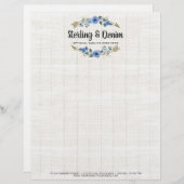 木材素朴とボヘミアの水カラーフローラ矢印 レターヘッド (正面/裏面)