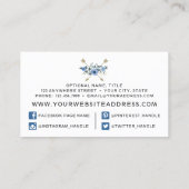 木材素朴とボヘミアの水カラーフローラ矢印 名刺 (裏面)