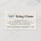 木材素朴とボヘミアの水カラーフローラ矢印 名刺 (裏面)