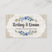 木材素朴とボヘミアの水カラーフローラ矢印 名刺 (正面)