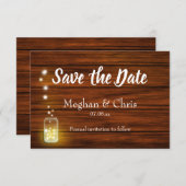 木材素朴とライト日付カードを保存 セーブザデート (正面/裏面)