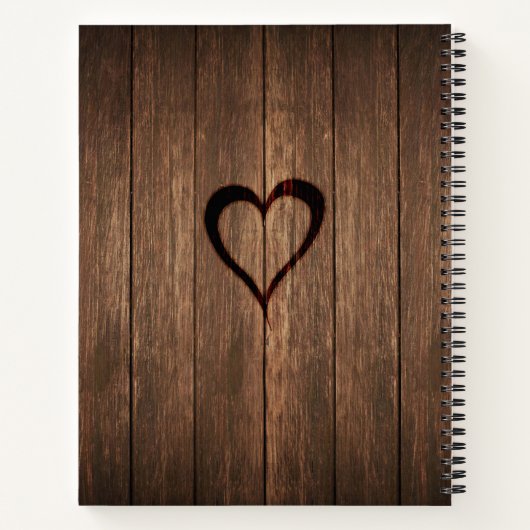 木材素朴と彫刻ハートレシピ ノートブック (裏面)
