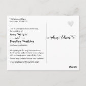 木材素朴と照明が延期され結婚た新しい日付 ポストカード (裏面)