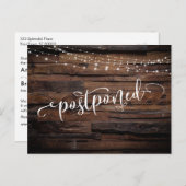 木材素朴と照明の延期結婚通知 ポストカード (正面/裏面)