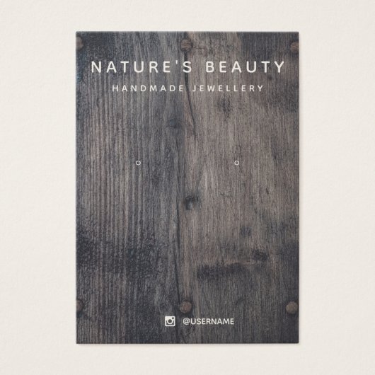 木材素朴イヤリングジュエリー表示カード (正面)