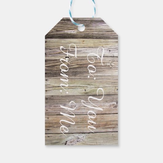 木材素朴ギフトモノグラムのラベル ギフトタグ (裏面)