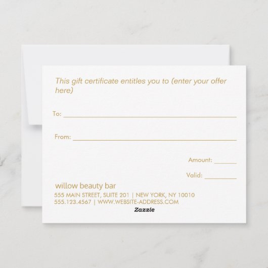 木材素朴ギフト証書 シーズンカード (裏面)