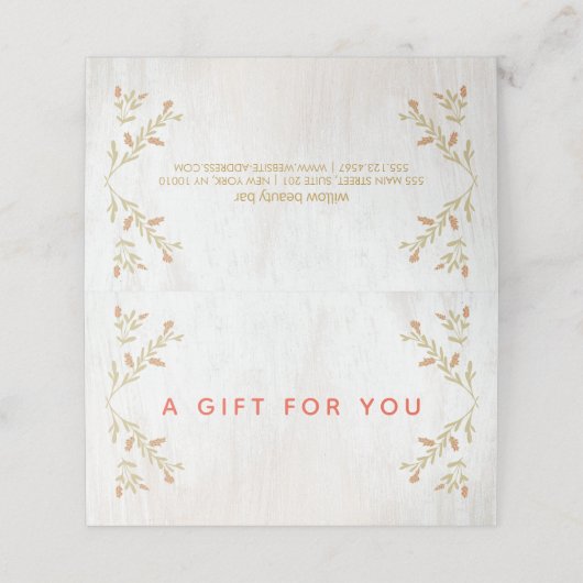 木材素朴ギフト証書 プレイスカード (外部開封)