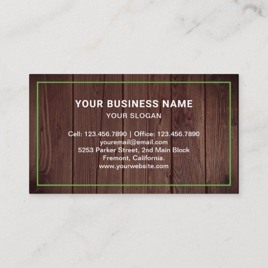 木材素朴ジャンク取り出しサービス 名刺 (裏面)