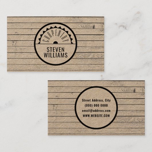木材素朴スタイル 名刺 (正面/裏面)