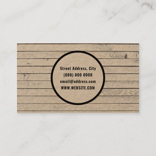 木材素朴スタイル 名刺 (裏面)