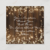 木材素朴ストリングラ結婚イトの感謝状 エンクロージャーカード (裏面)