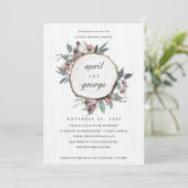 木材素朴スライスフローラカップルシャワー招待状 サンキューカード (スタンド正面)