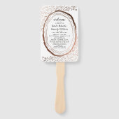 木材素朴スライス銅結婚式プログラム ハンドファン (正面)