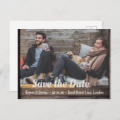 木材素朴セーブ・ザ・デート案内はがき ポストカード (正面/裏面)