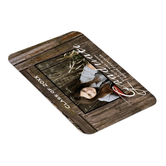 木材素朴テンプレート高校卒業マグネット マグネット (右側)