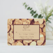 木材素朴ハート 出欠カード (スタンド正面)