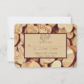 木材素朴ハート 出欠カード (正面)