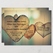 木材素朴ハート- 6.5 x8.75結婚式招待状 招待状 (正面/裏面)