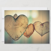 木材素朴ハート- 6.5 x8.75結婚式招待状 招待状 (裏面)