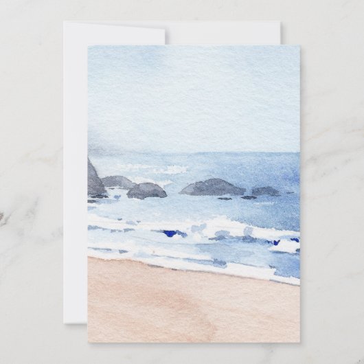 木材素朴ビーチサインウォーター色フローラ セーブザデート (裏面)