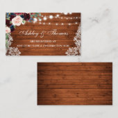 木材素朴フローラの結婚レジストリ挿入カード エンクロージャーカード (正面/裏面)