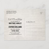 木材素朴フローラストリングライト日付を保存Ann 案内ポストカード (裏面)