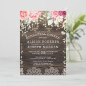 木材素朴フローラストリングラ結婚イトのリハーサル 招待状 (スタンド正面)