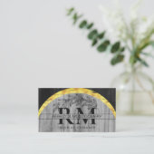 木材素朴フローラモノグラムの金ゴールド 名刺 (スタンド正面)