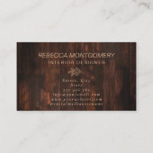 木材素朴フローラモノグラムの金ゴールド 名刺 (裏面)