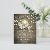 木材素朴フローラランタンライト日付保存 案内ポストカード (スタンド正面)