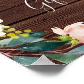 木材素朴フローラリースウェディングカード&ギフト ポスター (角)