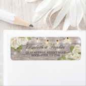 木材素朴フローラ列ラ結婚イトのアドレス ラベル (インサイチュ)