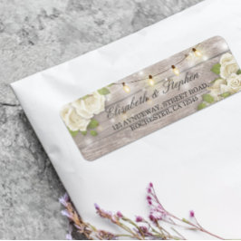 木材素朴フローラ列ラ結婚イトのアドレス ラベル