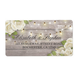 木材素朴フローラ列ラ結婚イトのアドレス ラベル