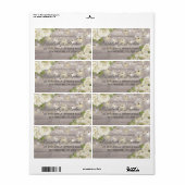 木材素朴フローラ列ラ結婚イトのアドレス ラベル (フルシート)